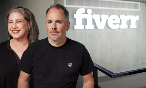 Fiverr's Sharon Steiner and CEO Micha Kaufman 